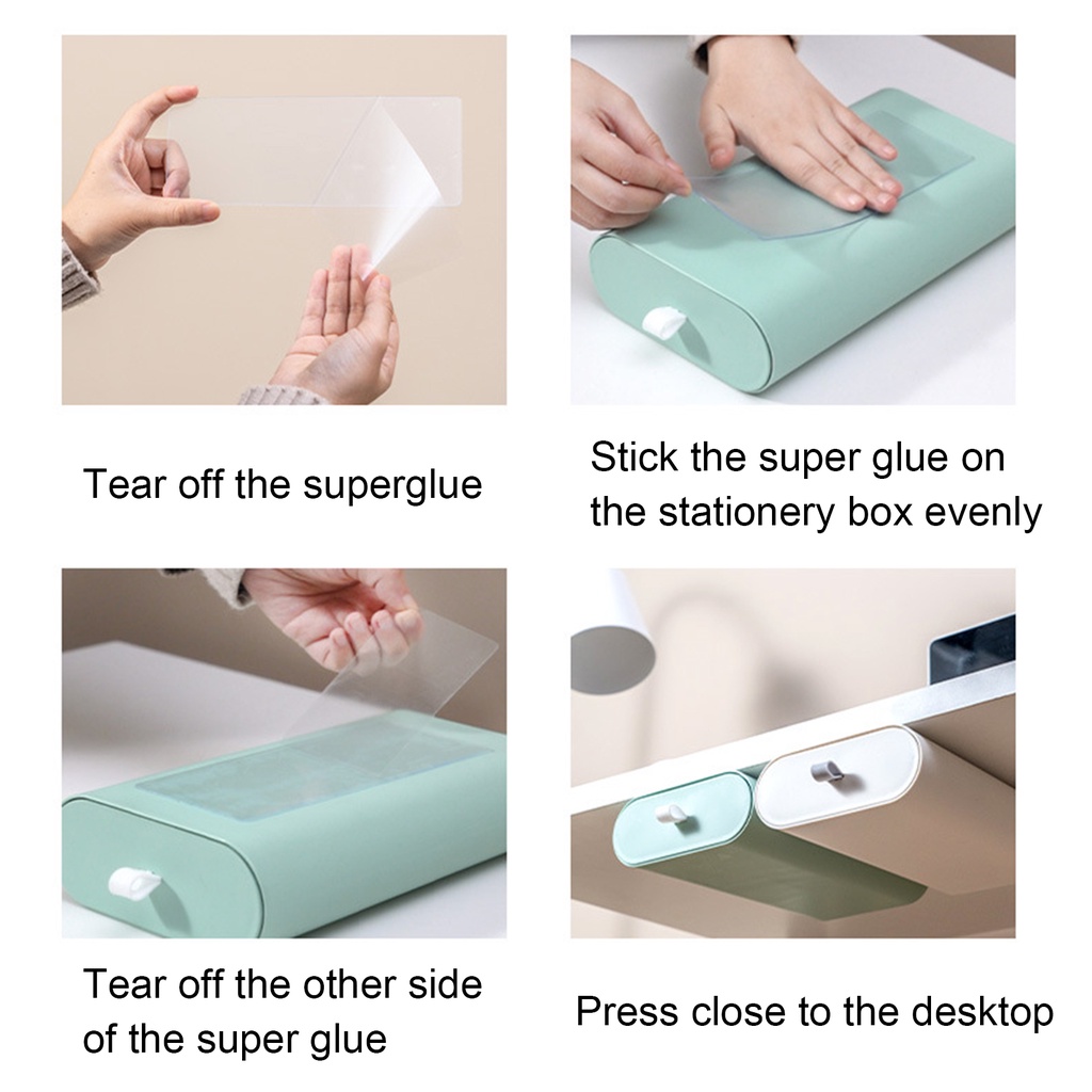 [Hàng mới về] Hộp đựng đồ đặt dưới bàn bằng nhựa tiện lợi cho nhà