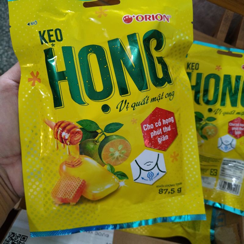 KẸO HỌNG ORION VỊ QUẤT MẬT ONG GÓI 25 VIÊN, MADE IN KOREA GIÚP GIẢM HO, GIẢM VIÊM HỌNG, THÔNG CỔ CỰC SẢNG KHOÁI, CỰC HOT