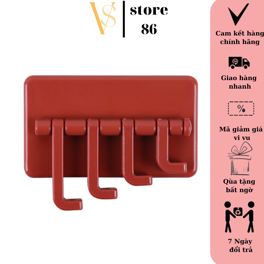 Móc treo đồ dán tường 4 nhánh hình cây thông chìa khóa áo mưa,tiện ích  VS STORE