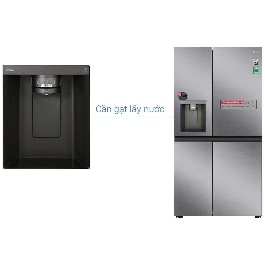 [Mã ELHAMS5 giảm 6% đơn 300K] [LG D257JS] Tủ lạnh LG Inverter 635 Lít GR-D257JS Mới 2022