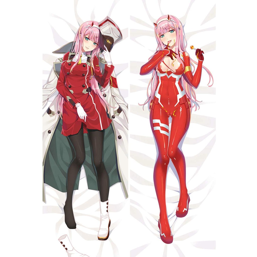 Gối ôm dài anime zero two in 2 mặt (Tặng 1 poster hoặc 1 huy hiệu)