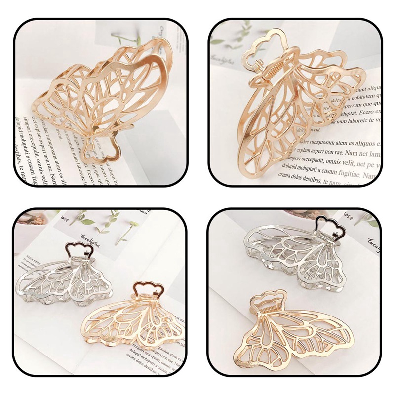 Kẹp Tóc Kim Loại Hình Bướm Đơn Giản Phong Cách Hàn Quốc