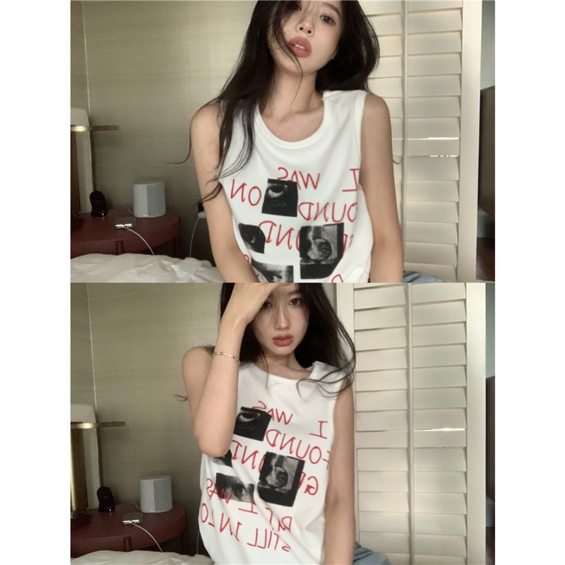 Áo Thun Không Tay Cổ Tròn Thời Trang Dành Cho Nữ