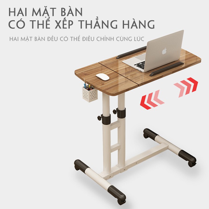 (có ảnh thật) Bàn laptop di động chân tròn kèm giỏ bút gấp gọn thông minh BETA HOME B009-1