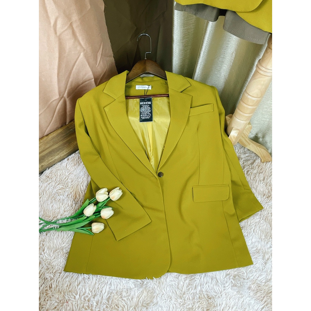 Áo Blazer Phong Cách Ulzzang Trẻ Trung, Năng Động, Chất Liệu Tuyết Hàn Cùng Màu Xanh Hot Trend, V06- Kilafashion.vn
