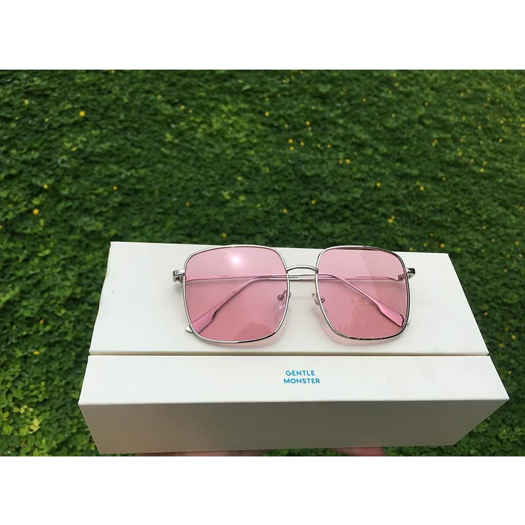 Kính râm nữ mặt vuông thời trang chống tia uv kiểu dáng sang chảnh màu hiếm - VUÔNG HỒNG