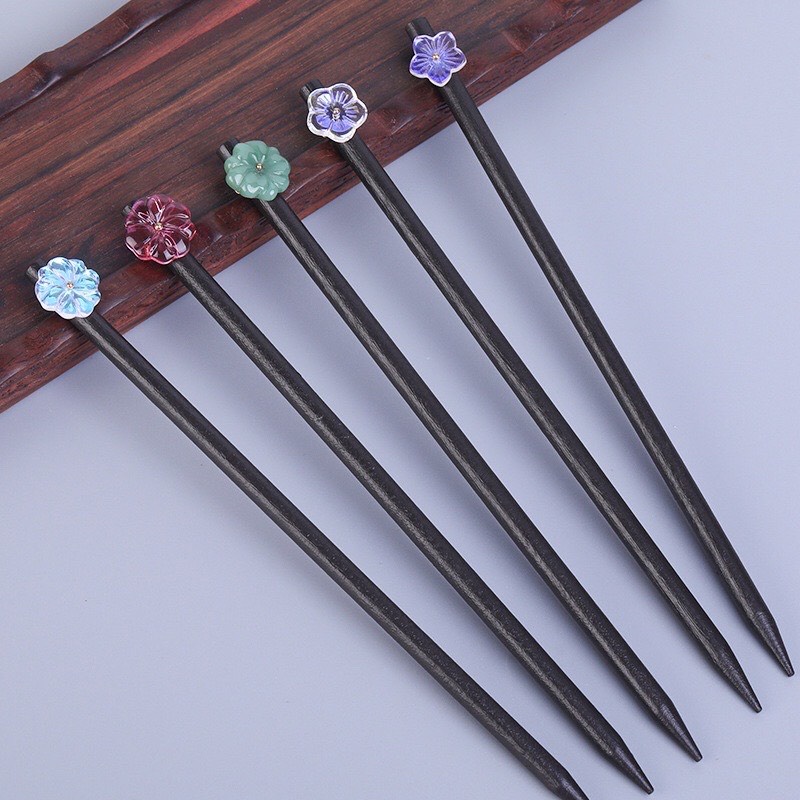 Trâm gỗ đơn giản phong cách cổ trang dùng cho búi tóc vấn tóc hằng ngày