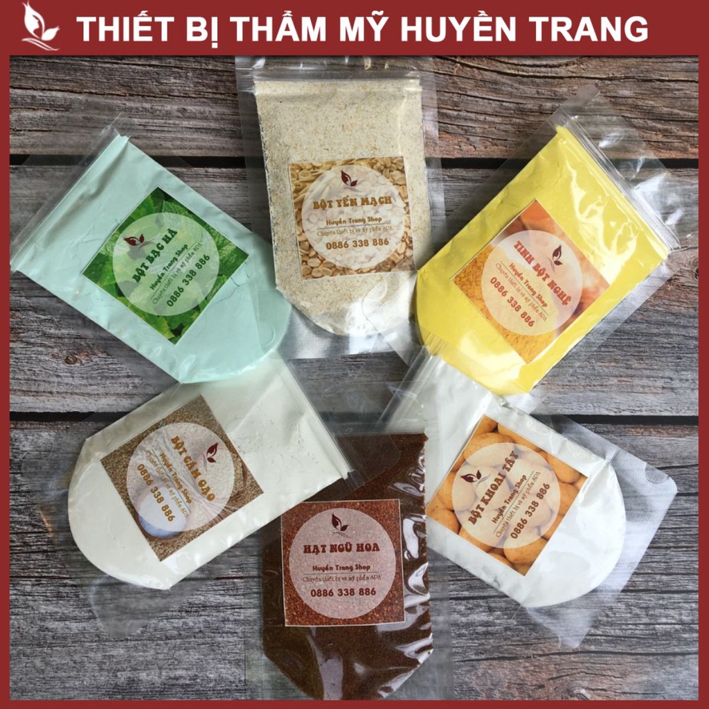 Mặt Nạ Da Mụn Cấp Ẩm: Bạc Hà, Yến Mạch, Tinh Bột Nghệ, Khoai Tây, Hạt Ngũ Hoa, Cám Gạo, Lô Hội, Khổ Qua, Lá Neem 100g