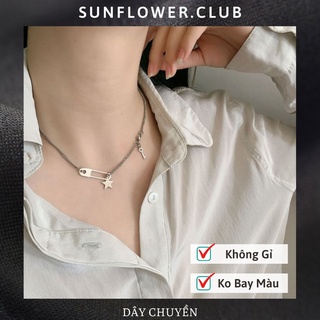 Dây chuyền cách điệu phong cách nữ tính mặt dây chuyền hình ghim băng thép không gỉ