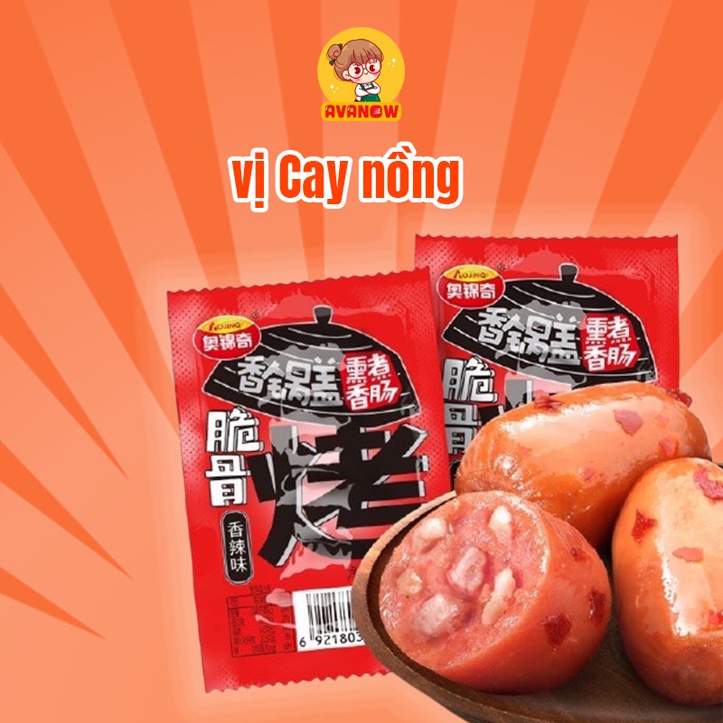 Xúc xích sụn gà cay 20g 🍣 Avanow 🍣 gói 4 viên,đồ ăn vặt ngon | BigBuy360 - bigbuy360.vn