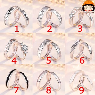 [RẺ VÔ ĐỊCH] Nhẫn Đôi Bạc 925 Nhẫn Cặp Tình Nhân Hạnh Phúc Viên Mãn Siêu Lãng Mạn!