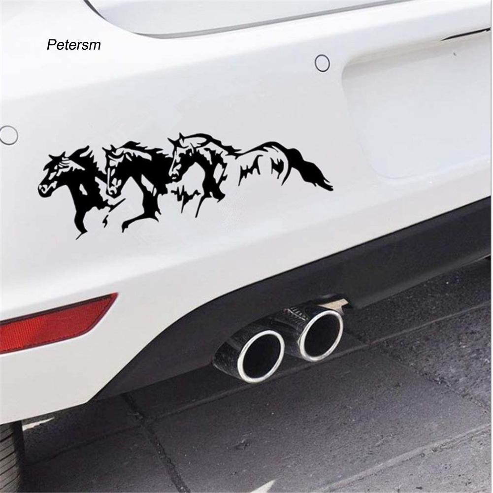 Decal dán trang trí hình chú ngựa trên xe hơi ptsm _ Running horses chống thấm nước