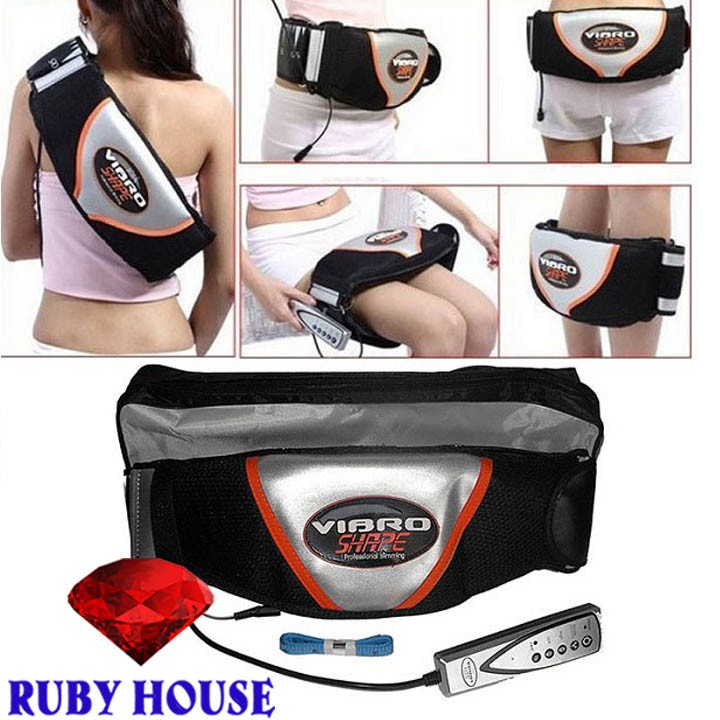 [BH 1 đổi 1]Đai rung nóng Vibro Shape CHÍNH HÃNG, Đai massage giảm mỡ toàn thân HIỆU QUẢ NHANH-Ruby House