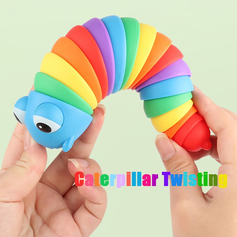 Đồ Chơi Sâu Bướm Giải Nén Màu Cầu Vồng Mới Cho Trẻ Em