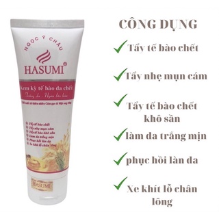 Tẩy Hasumi 60ml tế bào chết trắng da mặt ngừa lão hoá 79K