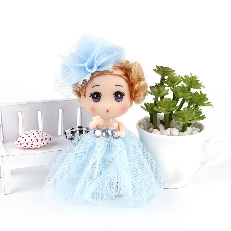 búp bê trang trí bánh kem [FREESHIP❤️] bupbe chipi váy dài tóc xoăn