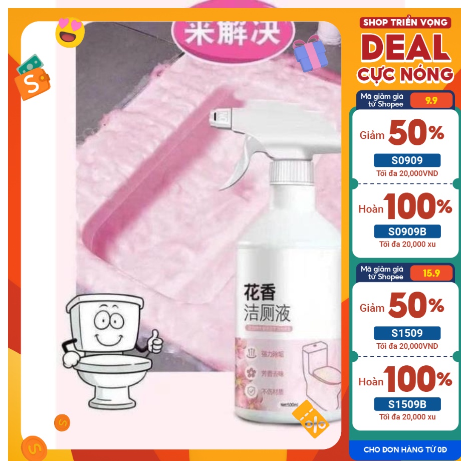 Chai xịt tẩy rửa nhà vệ sinh mùi hoa anh đào dạng bọt lưu hương cực lâu trong nhà tắm