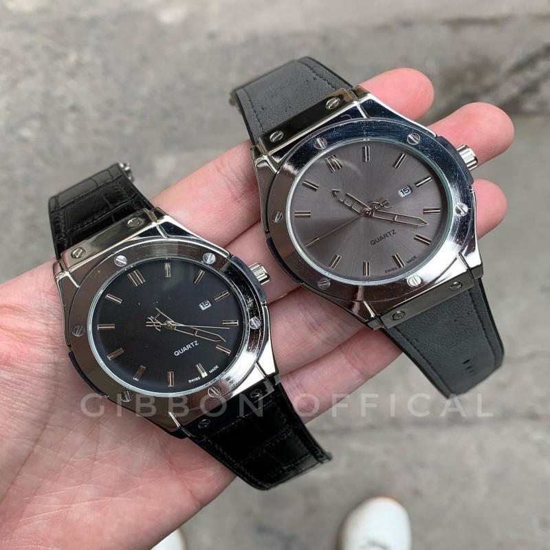 Đồng Hồ Nam Hublot Đính Đá Dây Cao Su Thơm Cao Cấp Thời Trang Chống Nước Đẹp