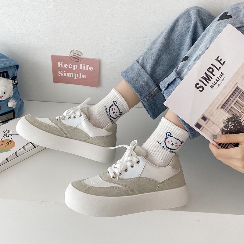 (HÀNG ORDER) Giày sneaker Rosé BLACKPINK loại không răng cưa đế bánh mì 4cm | BigBuy360 - bigbuy360.vn