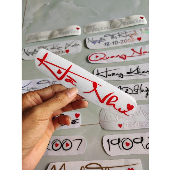 Tem decal cắt tên theo yêu cầu