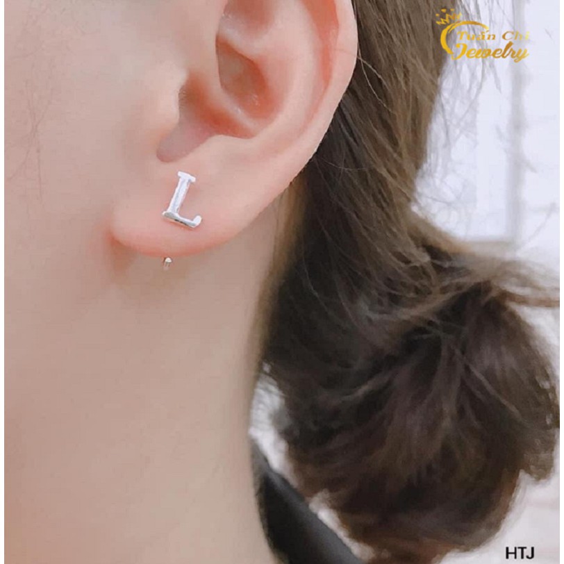 Bông Tai Bạc HÀNG CHUẨN Khuyên Tai Bạc Nữ Cao Cấp Họa Tiết Chữ Cái Ý Nghĩa, Đủ Chữ Theo Tên