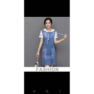 ĐẦM JEAN THÊU HOA PHỐI DÂY KÉO 041