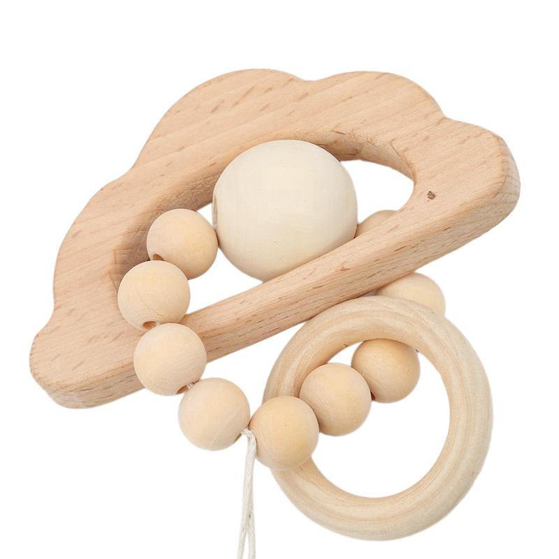 Baby Nursing Bracelets Teether Crochet Chew Beads Teething Wood Rattles Toys
