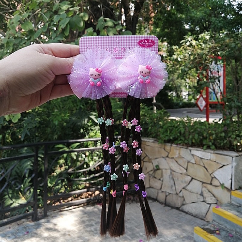 Set 2 cặp Tóc Giả Đính Nơ nhiều hình siêu xinh Cho bé