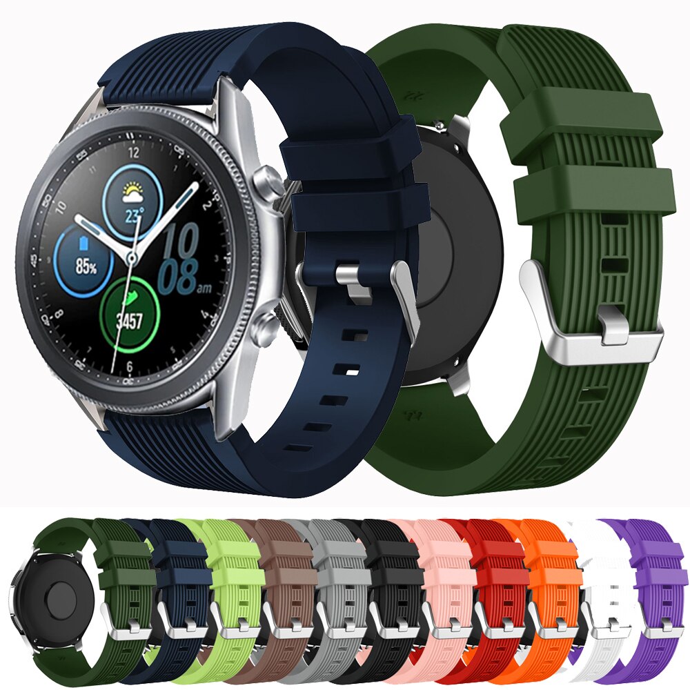 Dây Đeo Đồng Hồ Bằng Silicone 20mm 22mm Cho Samsung Galaxy Watch 3 45mm 41mm Gear S3