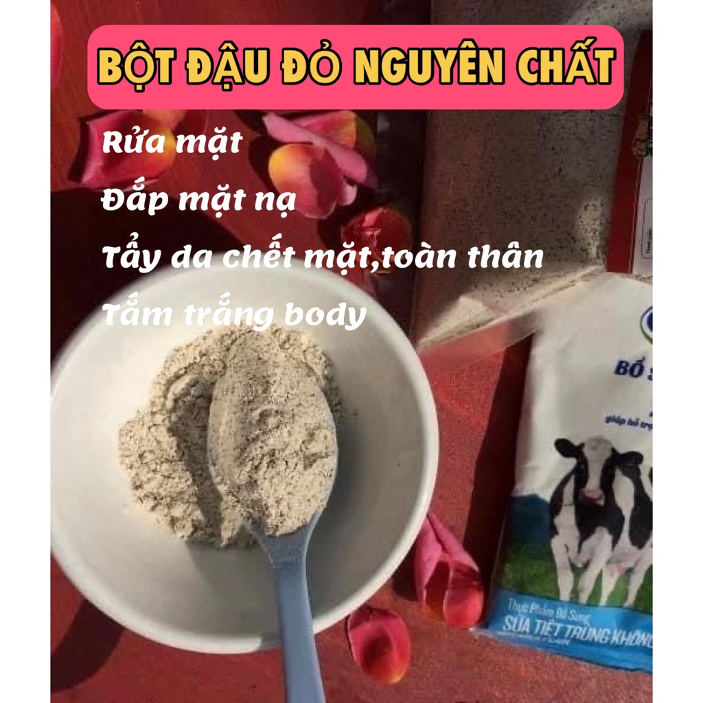 Bột đậu đỏ nguyên chất sạch mịn 100gr - Trắng da, dưỡng ẩm, mờ thâm sạm, tẩy tế bào chết