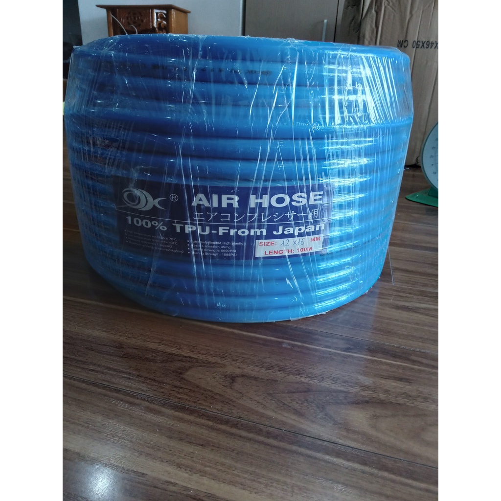 Ống dây khí phi 16 hàng liên doanh Việt Nhật sẵn trắng trong và xanh dương hàng chuẩn 100m