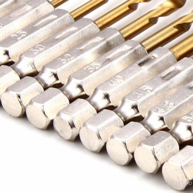 Bộ 13 Mũi Khoan Gỗ Nhựa Chuôi Lục Giác Thép HSS.