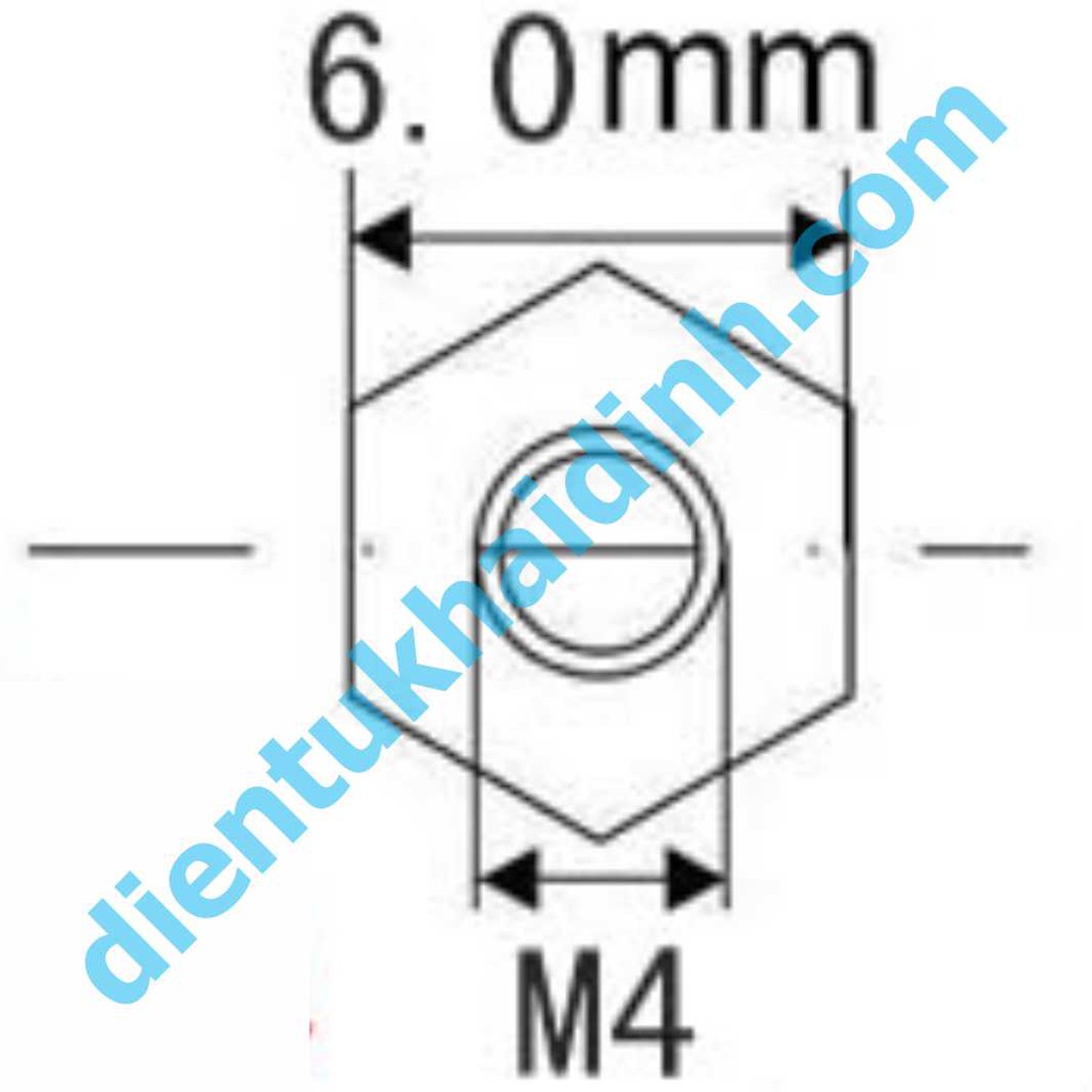Cọc Đồng lục giác lỗ ốc M4 2 ĐẦU CÁI (C-C) các loại dài từ 6mm ~ 60mm kde4397