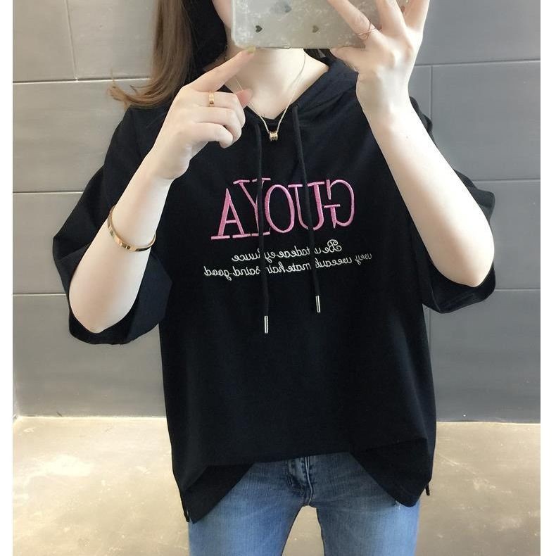 Áo Hoodie Tay Ngắn Thời Trang 2021 Cho Nữ