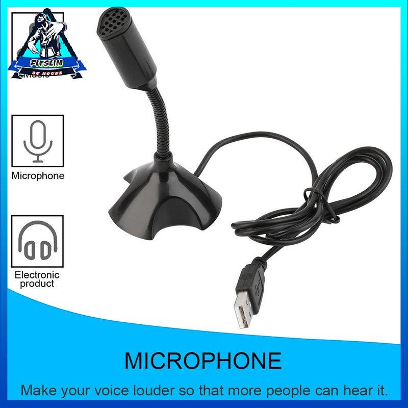 [Fitslim] Black USB Stand Mini Microphone Mic for PC Desktop Laptop Notebook Speech