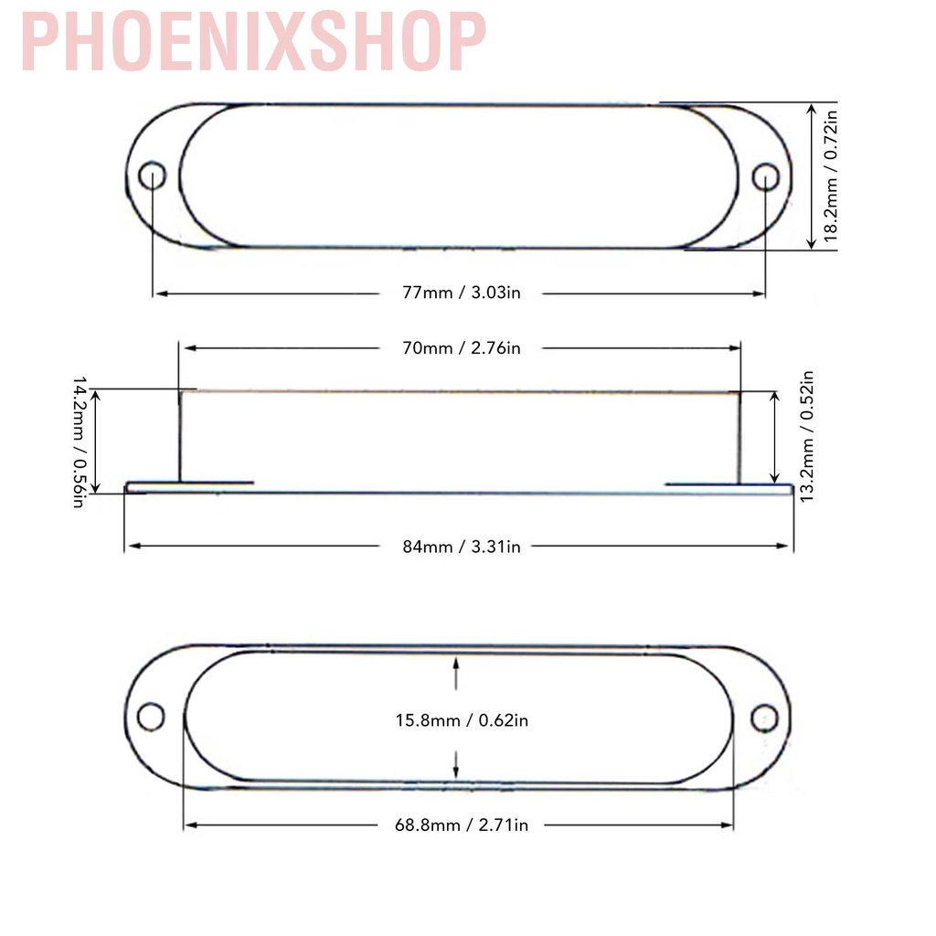 Phoenixshop Electric Guitar Single Coil Pickup Cover  3pcs Good Match for Replacement