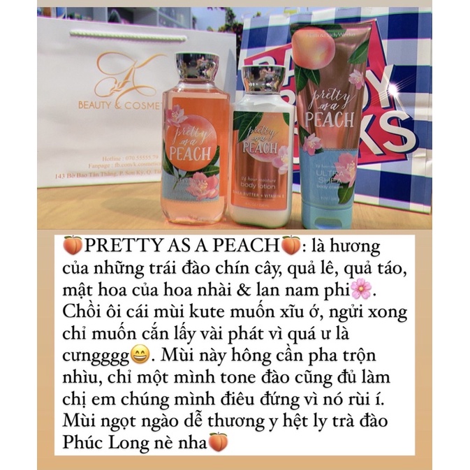 [BBW] Sữa Tắm, Dưỡng Thể Nước Hoa Body Lotion, Body Cream - PRETTY AS A PEACH