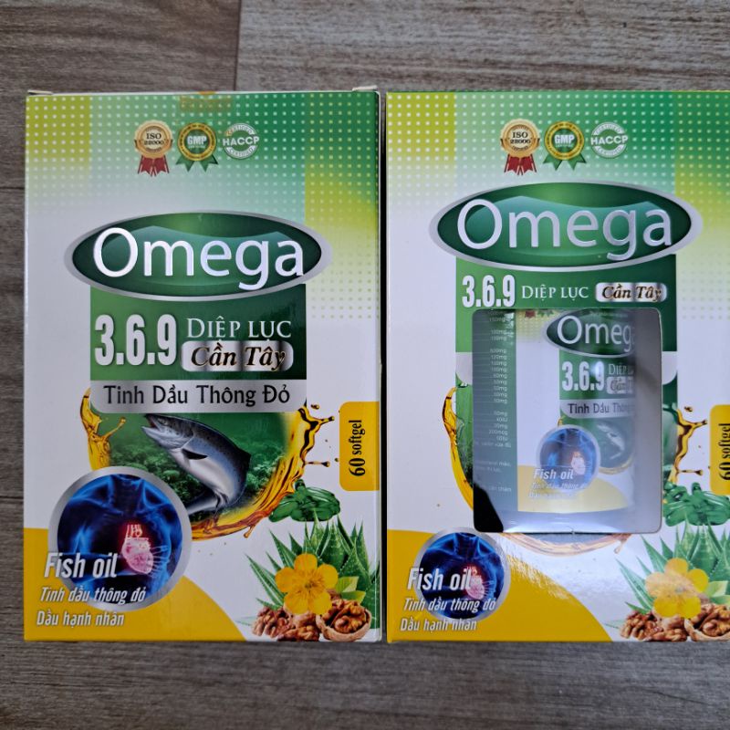 Viên sáng mắt OMEGA 369 DIỆP LỤC CẦN TÂY, Tinh dầu thông đỏ - Giảm quá trình lão hóa, tốt cho tim mạch và trí não.
