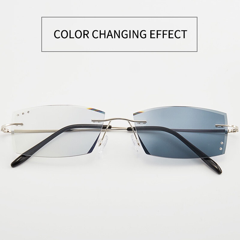 Mắt Kính Chống Ánh Sáng Xanh Không Vành Thoải Mái Thay Đổi Màu Sắc Thời Trang