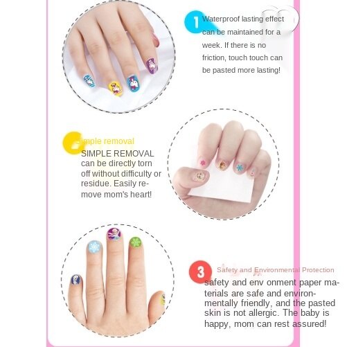 [Hàng mới về] Miếng Dán Móng Tay Họa Tiết Hoạt Hình Frozen Xinh Xắn Dành Cho Bé