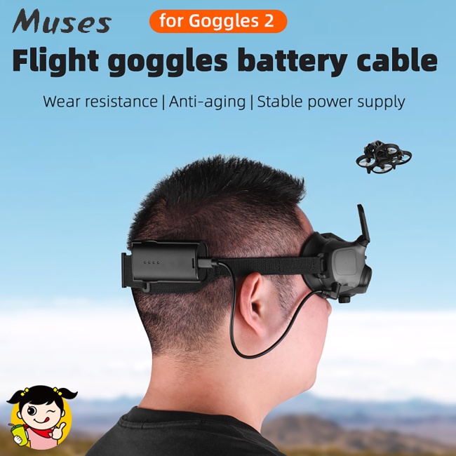 Dây Cáp Nguồn Pin Kèm Kẹp Sau Cho Kính Mát Dji Avata Goggles 2