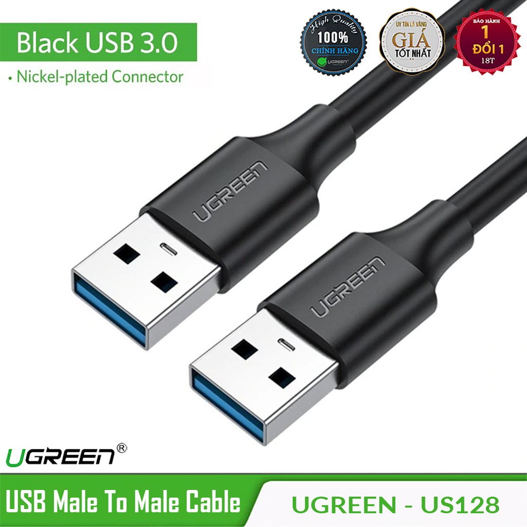 Cáp USB 3.0 link 2 đầu đực Cao Cấp UGREEN US128 Chính Hãng