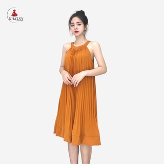 Đầm yếm đi chơi Nhật Vy xếp ly chất voan dáng suông - D1530