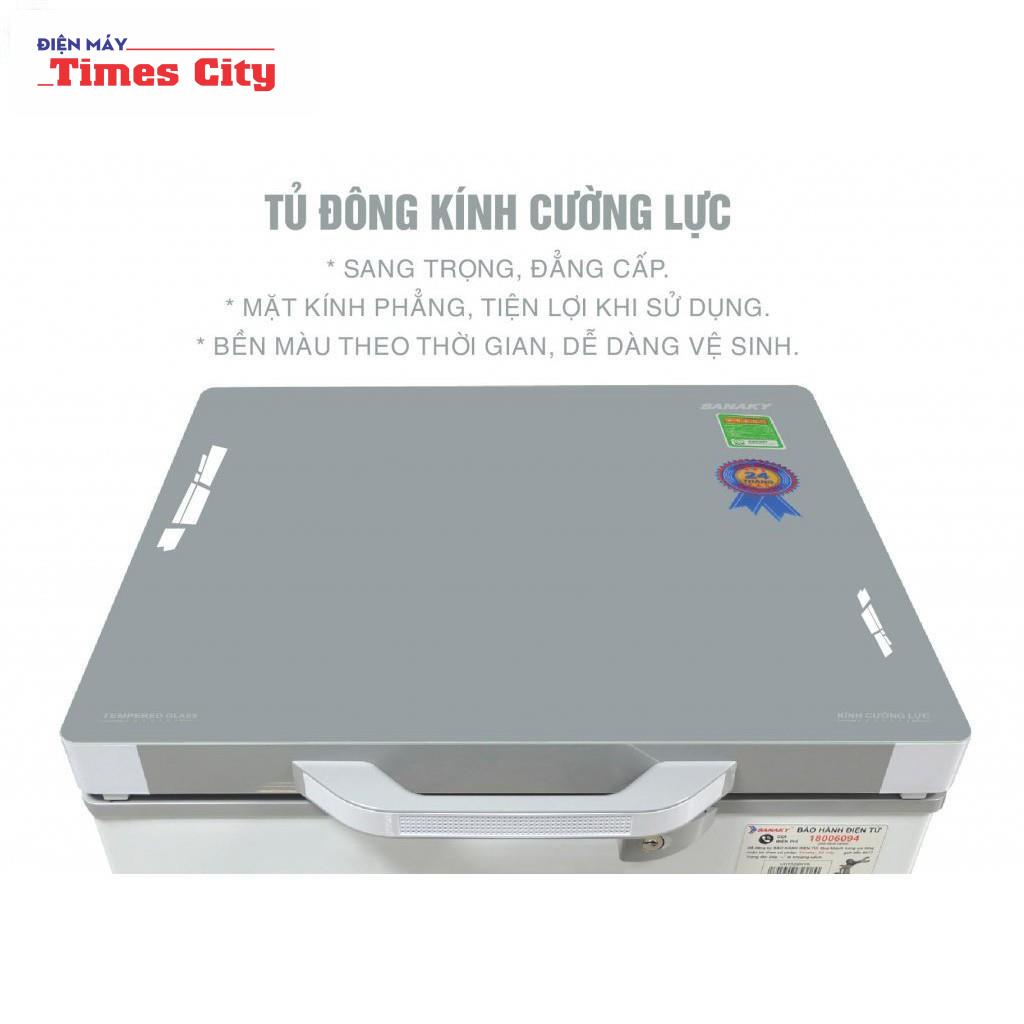 Tủ đông Sanaky mặt kính 1 chế độ ( xám ) VH-1599HYK