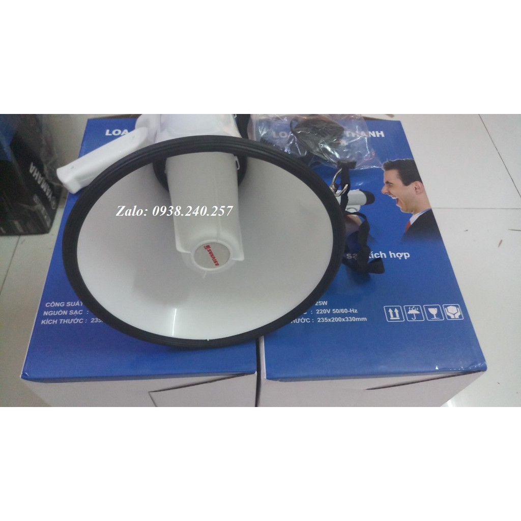 Loa phóng thanh công suất lớn 25W sunrise SH11B sạc điện thu tiếng ghi âm, còi hú- sunrise sh-11b