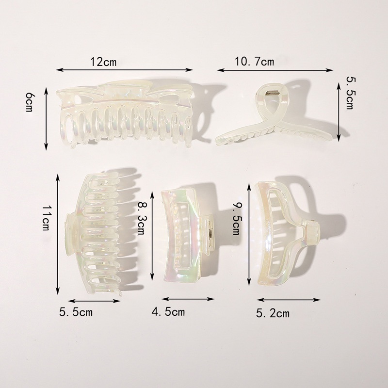 Kẹp tóc càng cua trong suốt màu laser thời trang cho nữ nhiều kiểu dáng