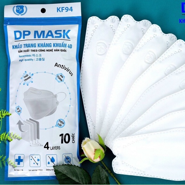 THÙNG 300 CHIẾC KHẨU TRANG KHÁNG KHUẨN 4D MASK KF94 DÁNG ĐẸP ÔM SÁT MẶT