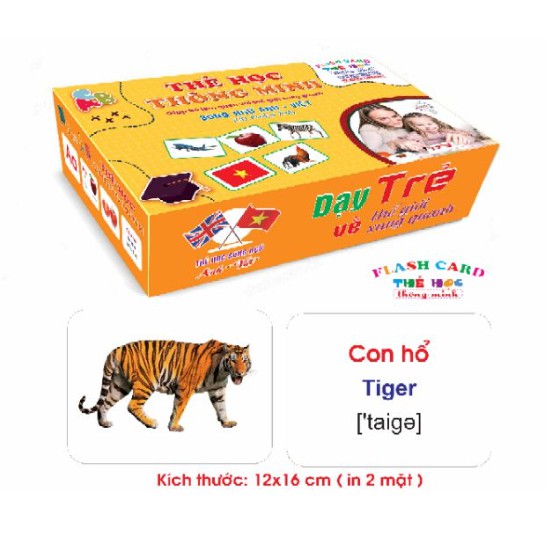 Bộ thẻ học thông minh 18 chủ đề loại to song ngữ tiếng Anh loại chuẩn Glenn Doman Flashcard cho bé từ 0-6 tuổi (hibaby+)