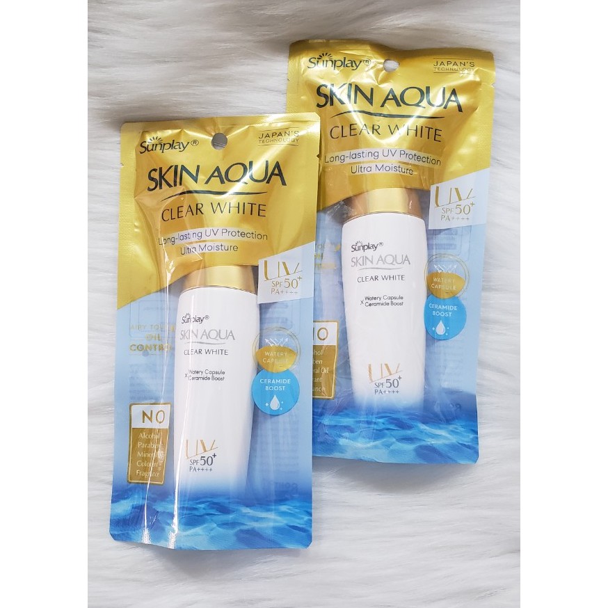 Sữa chống nắng dưỡng da trắng mịn Sunplay Skin Aqua Clear White SPF50+, PA++++ 25ml