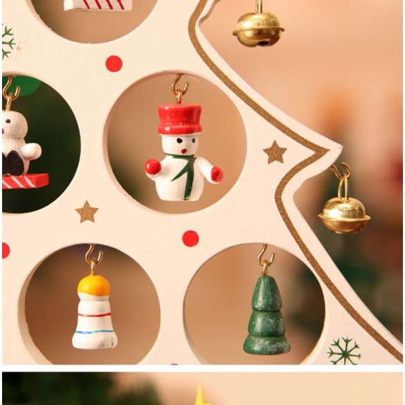 Cây thông noel mini bằng gỗ để bàn học, bàn làm việc, trang trí góc chill giáng sinh